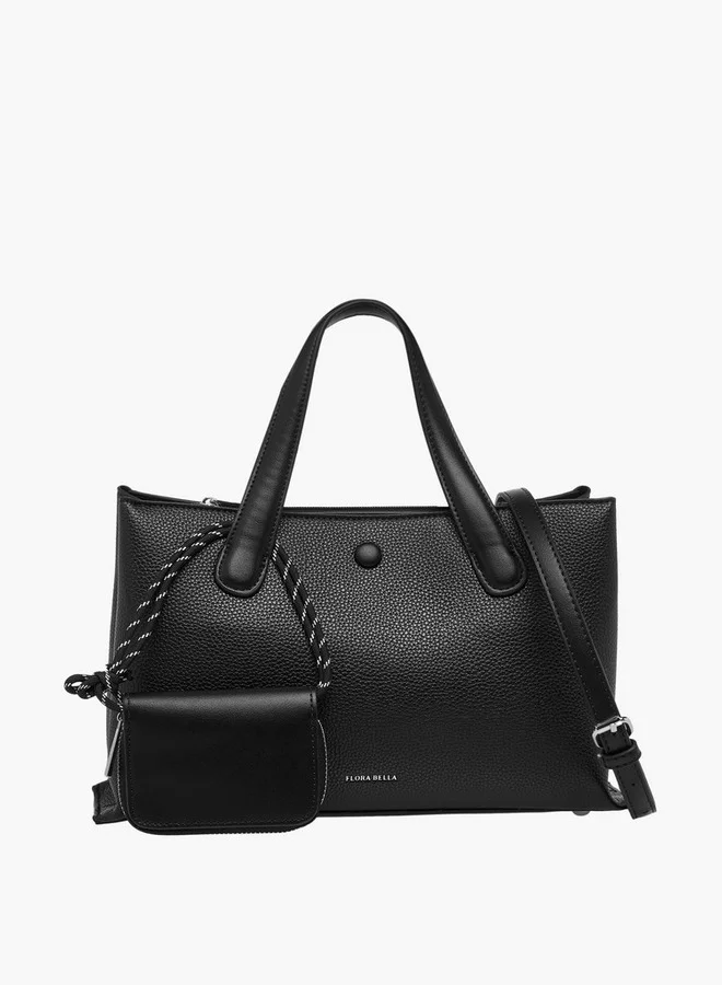 Flora Bella By Shoexpress Solid Tote Bag with Detachable Strap and Pouch