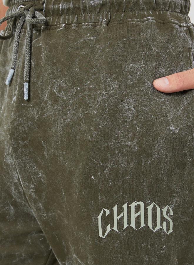 Styli Men Olive Acid Wash Oversized Joggers - Image 3