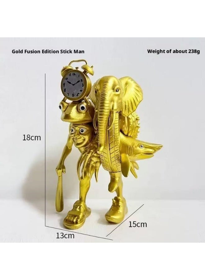 18cm Stickman Fusion Statue – Shark x Elephant Hybrid TungTungSahur Articulated Collectible - Image 2