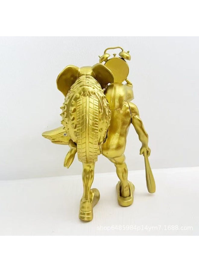 18cm Stickman Fusion Statue – Shark x Elephant Hybrid TungTungSahur Articulated Collectible - Image 3