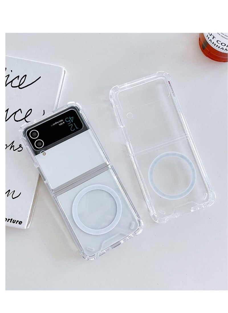 Generic - Samsung Galaxy Z Flip 4 Magsafe Clear Case, With Magnetic and Support Wireless Charger, Transparent Shockproof and Drop-Proof Hard PC Phone Cover for Galaxy Z Flip 4 - Image 1
