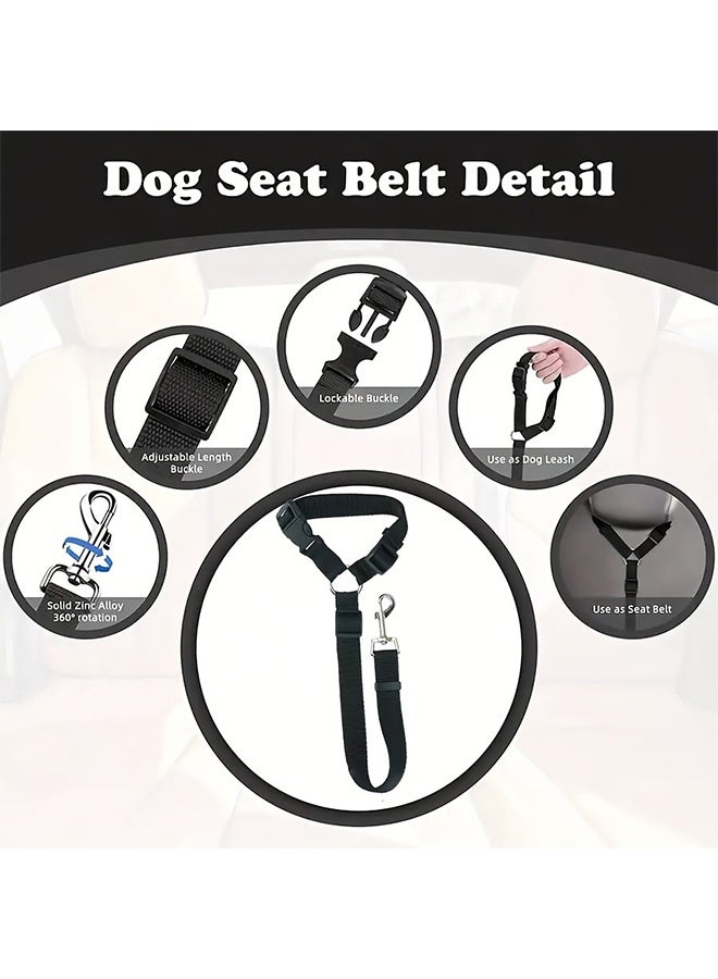Dog Cat Safety Seat Belt Strap Car Headrest Restraint Adjustable Nylon Fabric Dog Restraints Vehicle Seatbelts Harness - Image 5