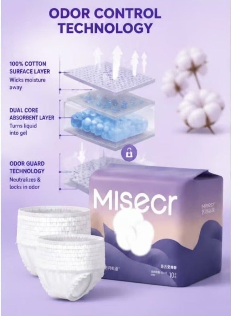 ميسكر MISECR 10 ملابس داخلية للنساء لمرة واحدة ، بنطال من نوع السراويل ، متوسط / كبير / أكبر - Image 5