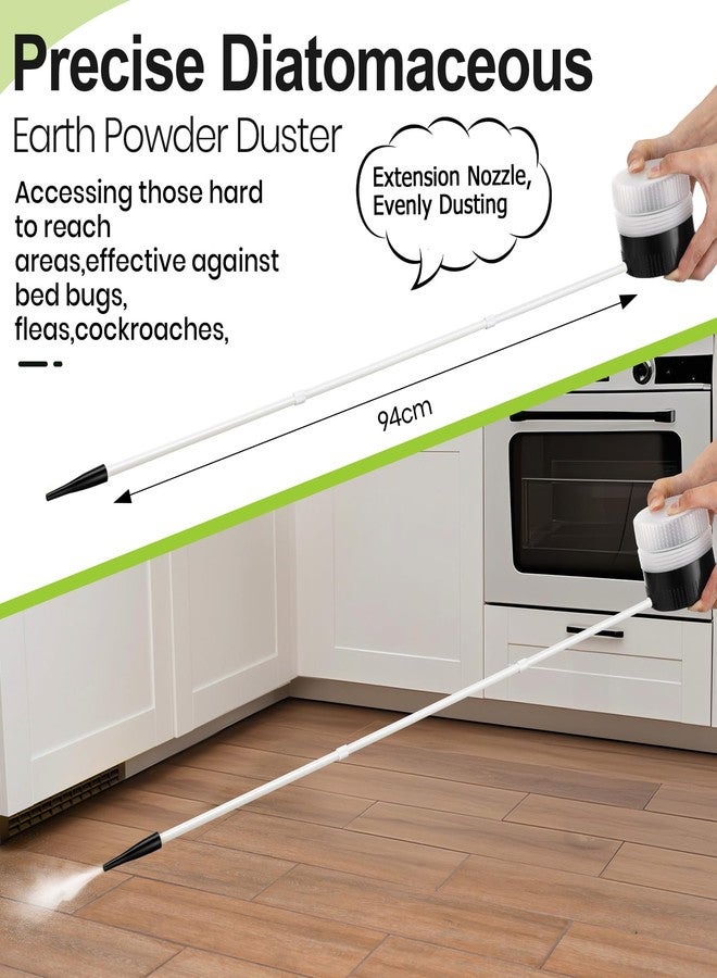 Mysora Diatomaceous Earth Powder Duster with 12" to 36" Extended Reach, Diatomaceous Earth Powder Applicator for Pest Control, Sprayer for Home, Lawn & Hard to Reach Areas (Black - Image 4