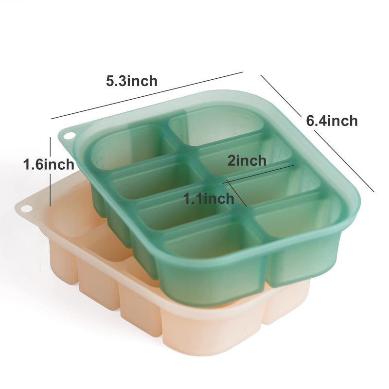 haakaa Silicone Baby Food Freezer Tray with Lid by haakaa - Perfect Storage Container for Homemade Baby Food, Vegetable & Fruit Purees, and Breast Milk, Pea Green - Image 5