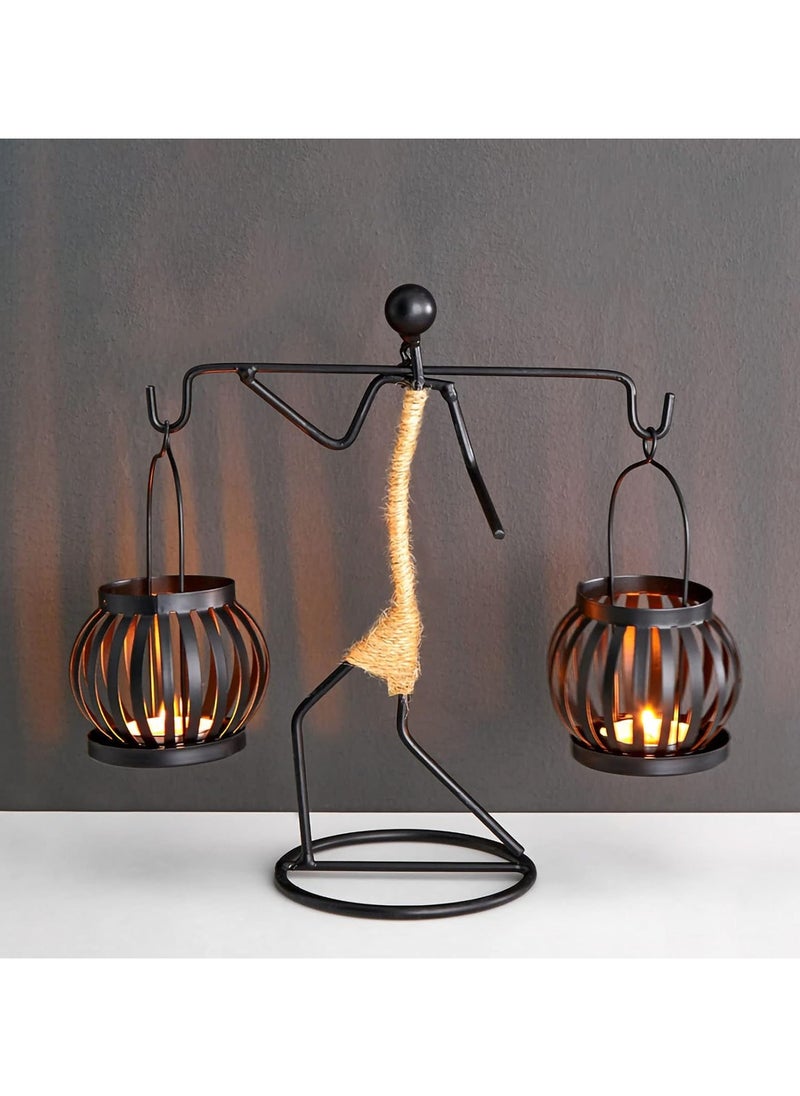 ARNOTEC Metal Candle Holder Abstract Character Candlestick Decorative Handmade Candlestick Vintage Candle Stand for Wedding Home Coffee Shop Table Decoration Art Gift  - Image 2