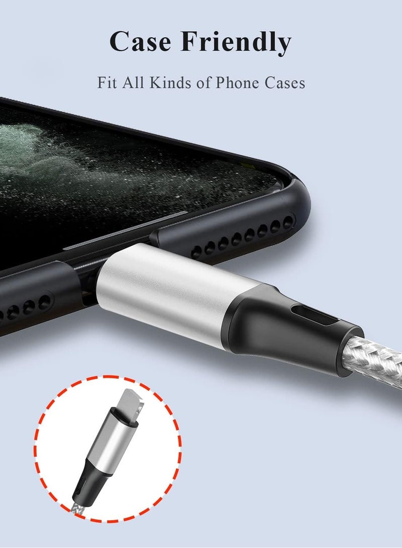 Festive Gallery USB Cable 3 in 1 Multi Charging Cable IP Cable USB Type C Cable Micro USB Cable, Fast Charging Cord Compatible with iPhone 14 13 12 11 Galaxy S20 S10 S9 S8 S7 Micro usb Android ( Silver ) - Image 5