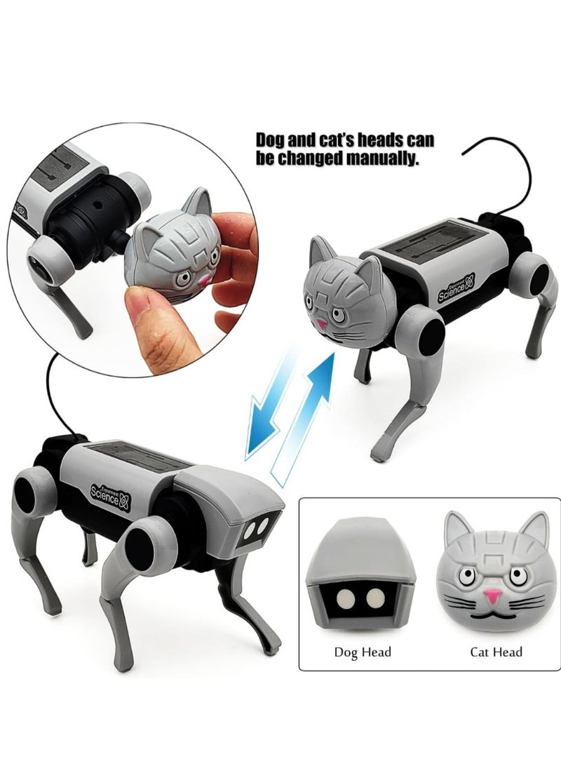 اي ديد روبوت كهربائي للتحكم عن بعد، كلب، مركبة ميكانيكية، حيوانات أليفة إلكترونية، تركيب ذاتي، كلب وقط برأسين، هدايا عيد ميلاد للأطفال, مثالي للتعليم - Image 3