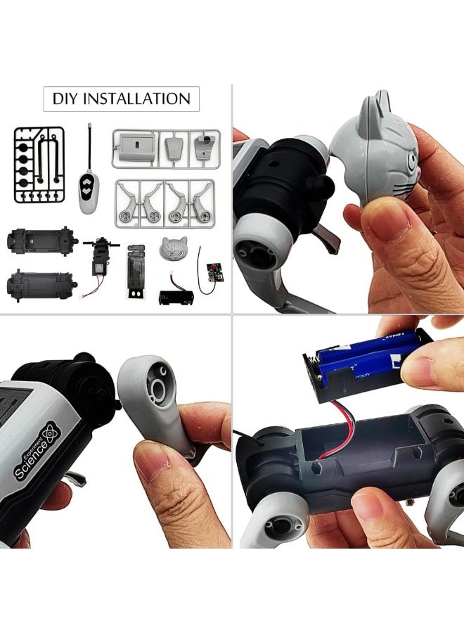 اي ديد روبوت كهربائي للتحكم عن بعد، كلب، مركبة ميكانيكية، حيوانات أليفة إلكترونية، تركيب ذاتي، كلب وقط برأسين، هدايا عيد ميلاد للأطفال, مثالي للتعليم - Image 5