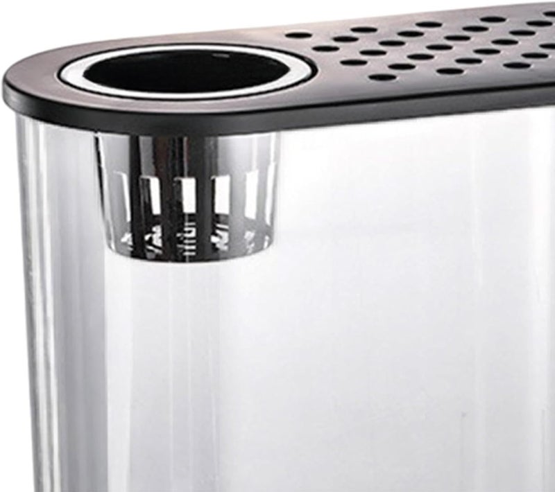 Transparent Fish Tank with Cover 5.71x12.60x11.22 Inch Multipurpose Aquarium Container for Betta Fish Frog Reptile Habitat- Black Lid - Image 5