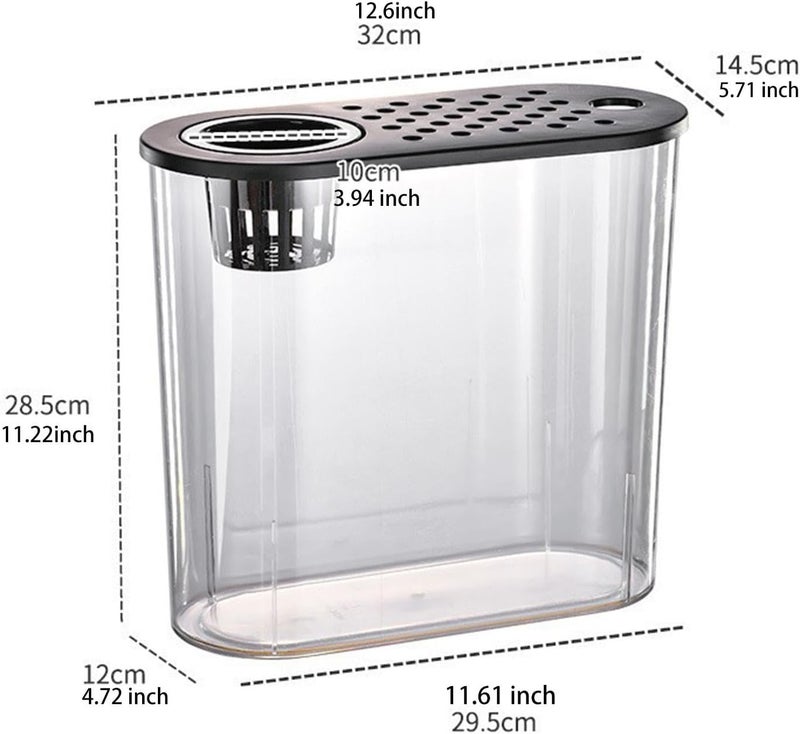 Transparent Fish Tank with Cover 5.71x12.60x11.22 Inch Multipurpose Aquarium Container for Betta Fish Frog Reptile Habitat- Black Lid - Image 3