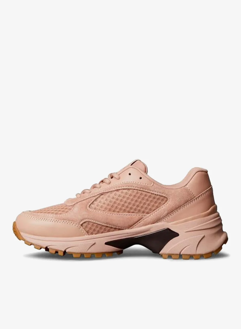 CALVIN KLEIN Leather and Breathable Mesh Trainers