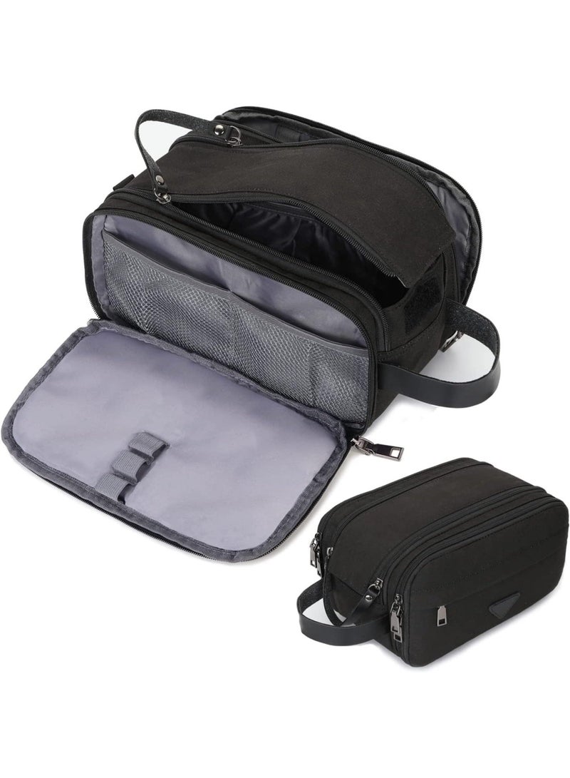 Arabest Mens Toiletry Bag Travel Toiletry Organizer Dopp Kit for Men Water-resistant Shaving Bag for Bathroom (Black) - Image 1