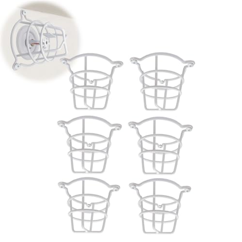 Happy Tree (6 Pack) White Fire Sprinkler Head Guard Cover Cage Protector for Both 1/2" & 3/4" Fire Head for Protecting Flush Mount & Side Wall & Pendent Head Fire Sprinkler Covers for Ceiling - Image 1