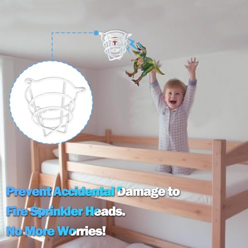 Happy Tree (6 Pack) White Fire Sprinkler Head Guard Cover Cage Protector for Both 1/2" & 3/4" Fire Head for Protecting Flush Mount & Side Wall & Pendent Head Fire Sprinkler Covers for Ceiling - Image 4