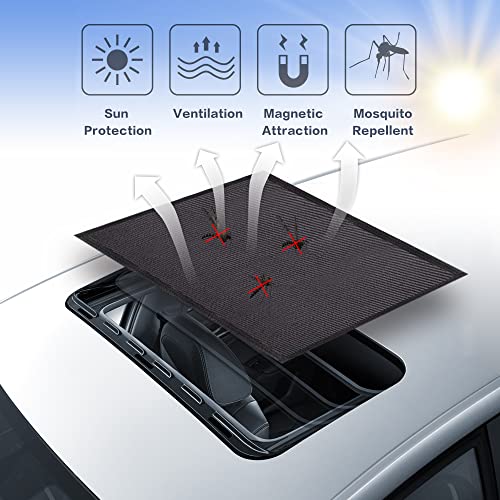 VARGTR Car Sunroof Sunshade, Sun Shade Magnetic Net,Car Roof Cover for Overnight Camping,Breathable Mesh Magnetic Sunroof Screen,UV Sun Protection for Baby Kids Breastfeeding When Parking on Trips - Image 2