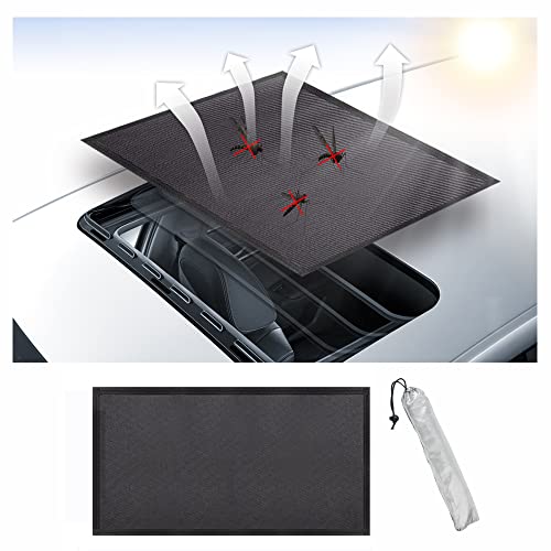 VARGTR Car Sunroof Sunshade, Sun Shade Magnetic Net,Car Roof Cover for Overnight Camping,Breathable Mesh Magnetic Sunroof Screen,UV Sun Protection for Baby Kids Breastfeeding When Parking on Trips - Image 1