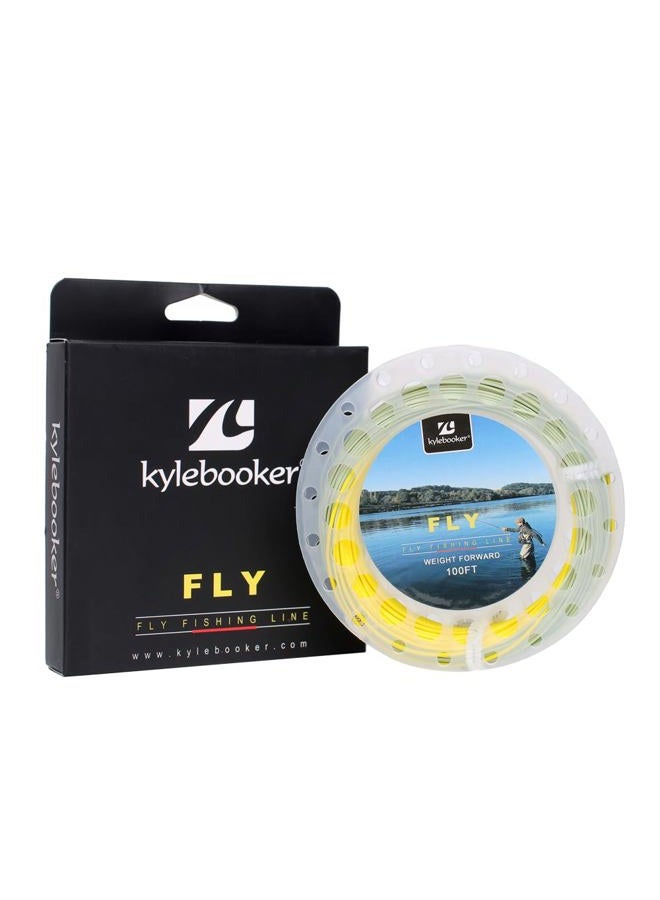 Kylebooker Fly Fishing Line with Welded Loop Floating Weight Forward Fly Lines 100FT (WF5F,Moss+Green Gold) - Image 1