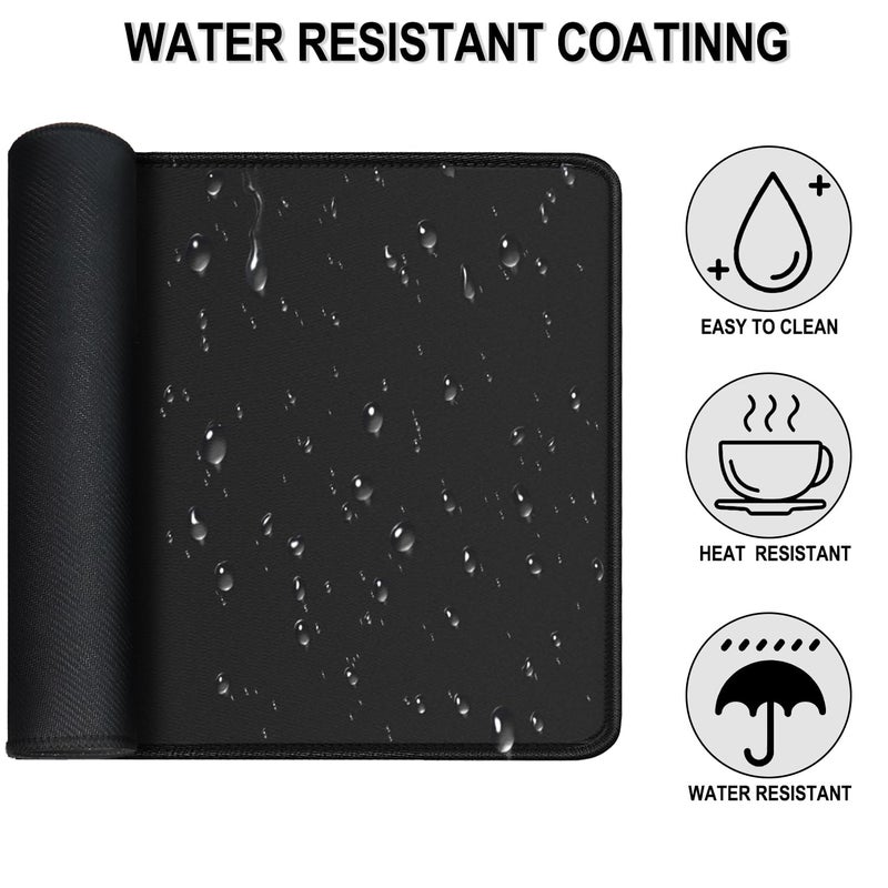 JOCYRN Large Gaming Mouse Pad, 31.5" x15.7" Large Extended Desk Mat with Superior Micro-Weave Cloth, Water Resist Keyboard Mousepad with Non-Slip Base, Laptop Desk Pad for Office Home Gaming, Black - Image 2