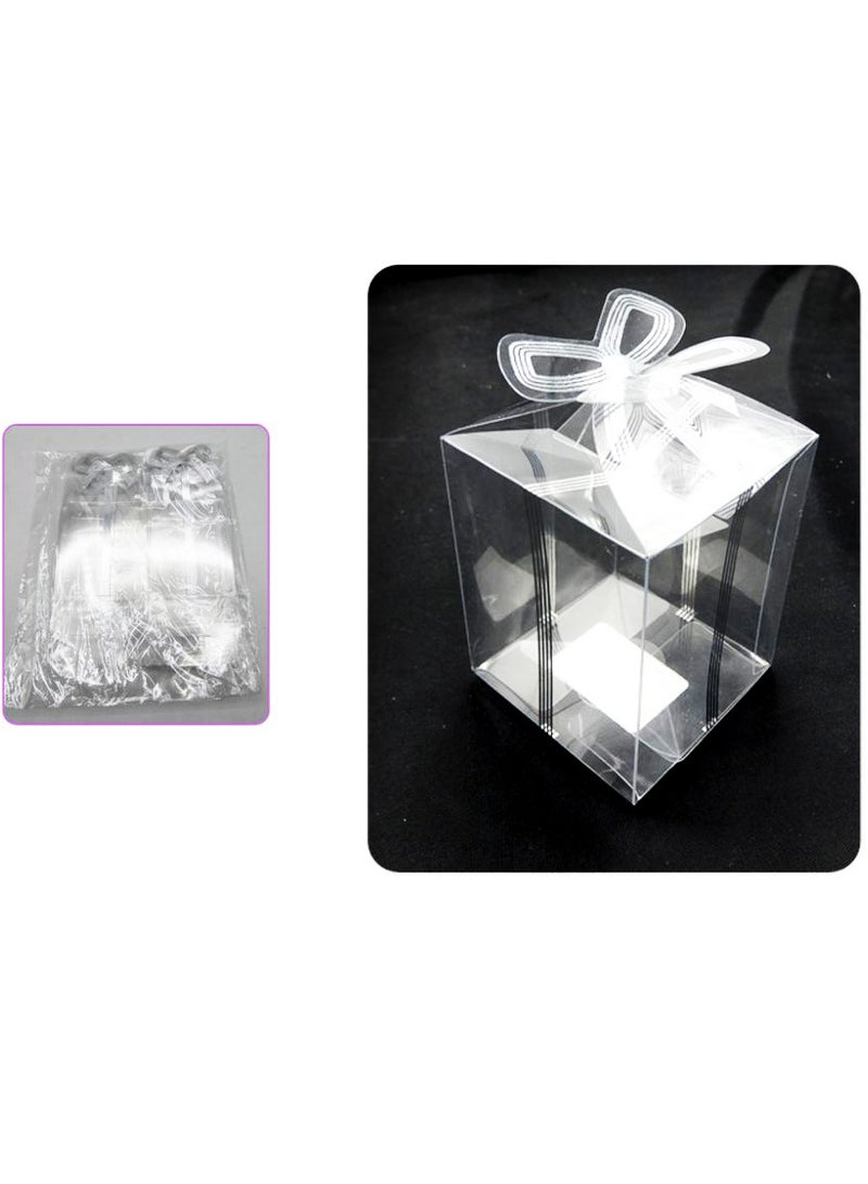 PARTY FUN Pvc Gift Box 6.5x6.5x8Cm Silver Color 12Pcs Pkt - Image 2