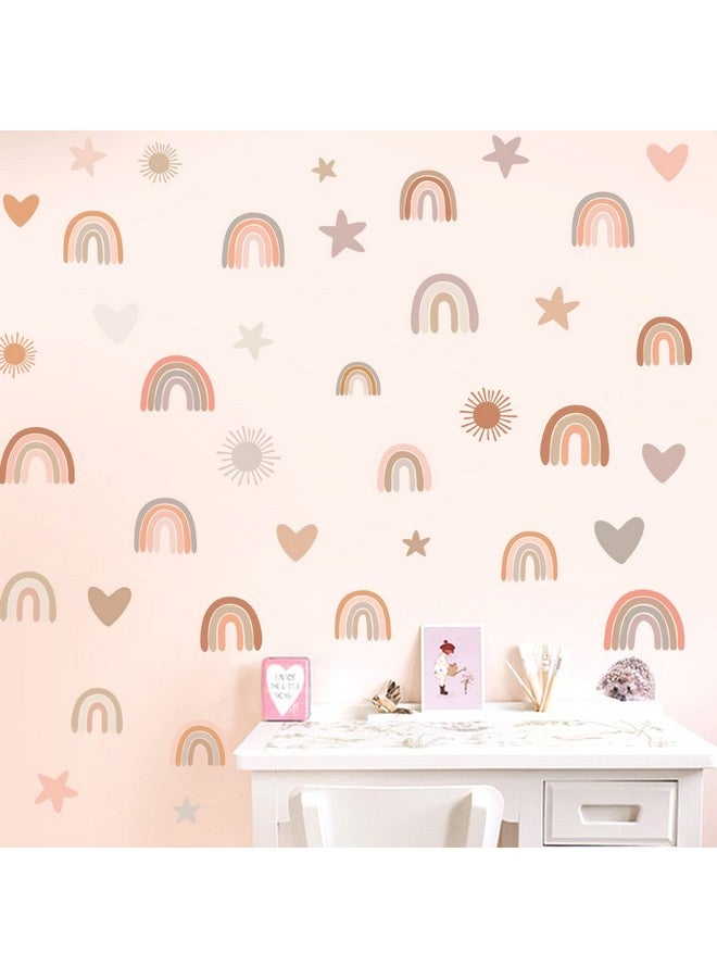 Easma ملصقات جدارية قوس قزح ملصقات جدارية لقلب النجوم لغرفة الفتيات ملصقات جدارية بقطرات المطر بتقنية الألوان المائية ملصقات جدارية قابلة للإزالة واللصق ملصقات للأطفال للجدران - Image 4
