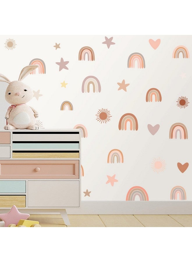 Easma ملصقات جدارية قوس قزح ملصقات جدارية لقلب النجوم لغرفة الفتيات ملصقات جدارية بقطرات المطر بتقنية الألوان المائية ملصقات جدارية قابلة للإزالة واللصق ملصقات للأطفال للجدران - Image 3