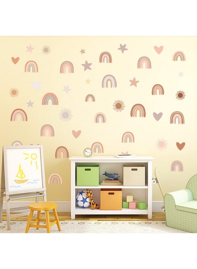 Easma ملصقات جدارية قوس قزح ملصقات جدارية لقلب النجوم لغرفة الفتيات ملصقات جدارية بقطرات المطر بتقنية الألوان المائية ملصقات جدارية قابلة للإزالة واللصق ملصقات للأطفال للجدران - Image 5