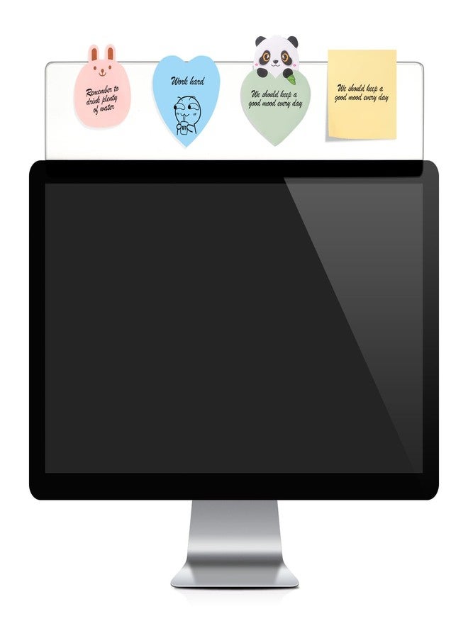 Yocoolfun 2 Pieces Monitor Memo Board Top Mount,18“ Monitor Sticky Note Holder,Universal Transparent Sticky Notes Memo Pad,Sticky Boards,Message Board for Computer Monitors - Image 1