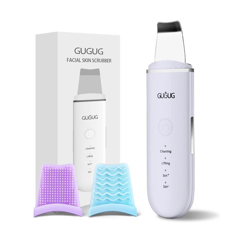 GUGUG Skin Scrubber Face Spatula Skin Spatula Pore Cleaner Blackhead Remover Tools for Facial Deep Cleansing-4 Modes, Purple - Image 1