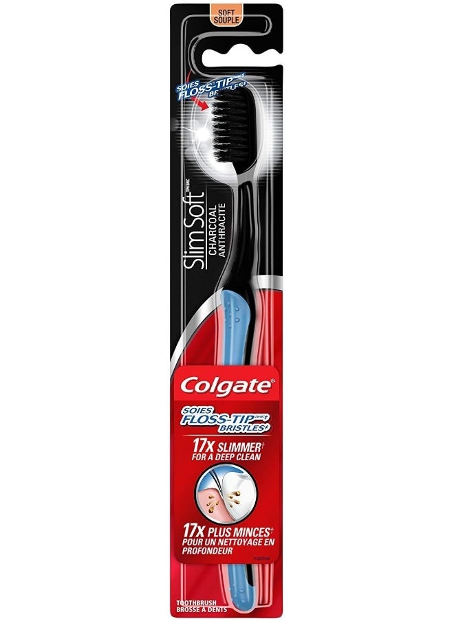 Colgate Colgate Slimsoft Floss-Tip Charcoal Toothbrush  - Image 5