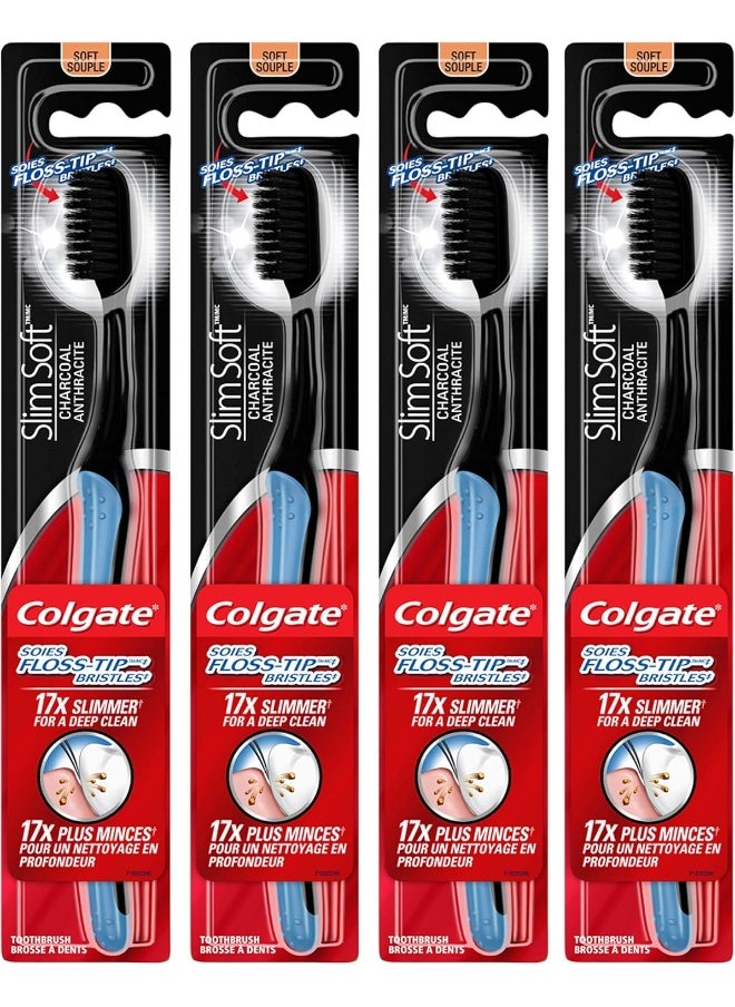 Colgate Colgate Slimsoft Floss-Tip Charcoal Toothbrush  - Image 1