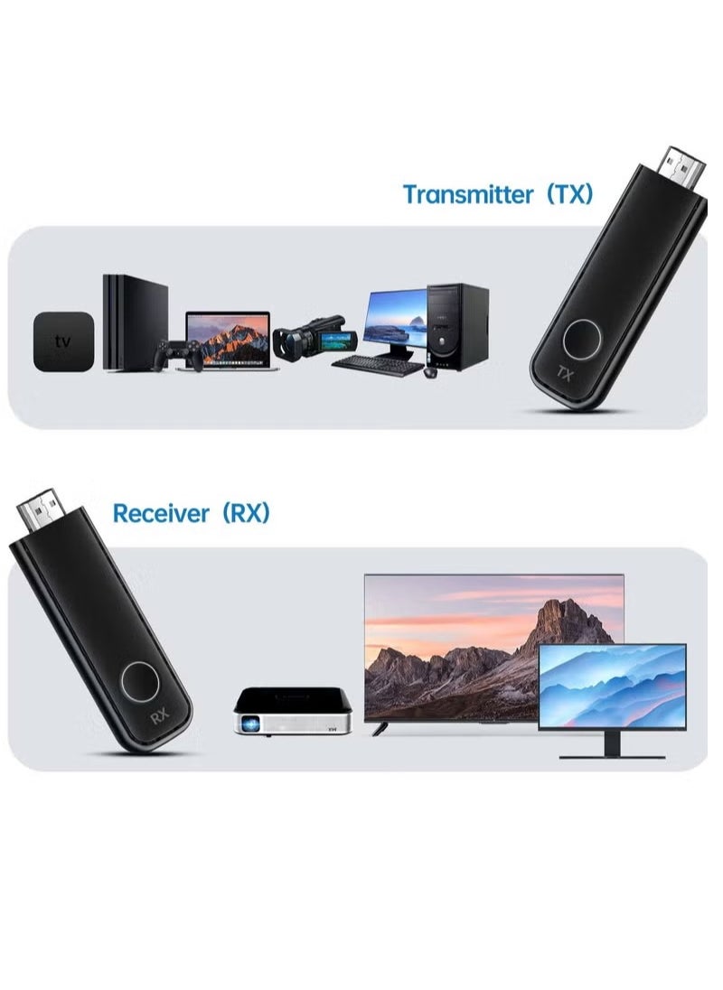 Wireless HDMI Transmitter And Receiver, Portable Wireless Presentation Facility HDMI Adapter, WIFI HDMI Extender Adapter Converter, 1080p Streaming Video Audio From Laptop, pc, cable Box, Projector
