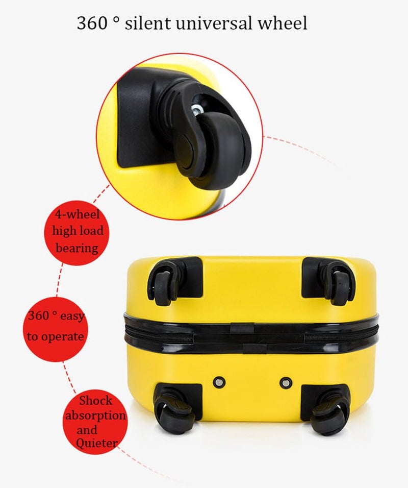 APAP Kids Semi-circular Luggage,18 Inch Cartoon Pattern Rolling Trolley Case，Portable Children Suitcase with Wheels，Carry-On Travel Trolley Case for Kids (White Animals) - Image 3