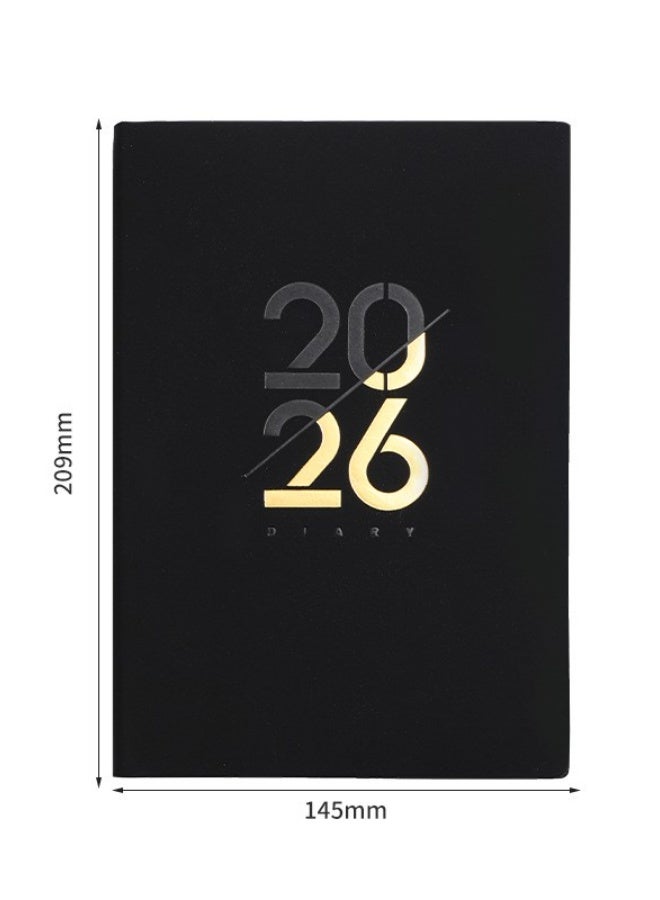 PINKSAMA 2026 Planner Diary Notebook Academic Calendar Monthly Weekly Daily Planner A5 Lined Leather Hardcover Notebook Premium Thick Paper Suitable for Office Home School Writing Staff Student Gift - Image 1