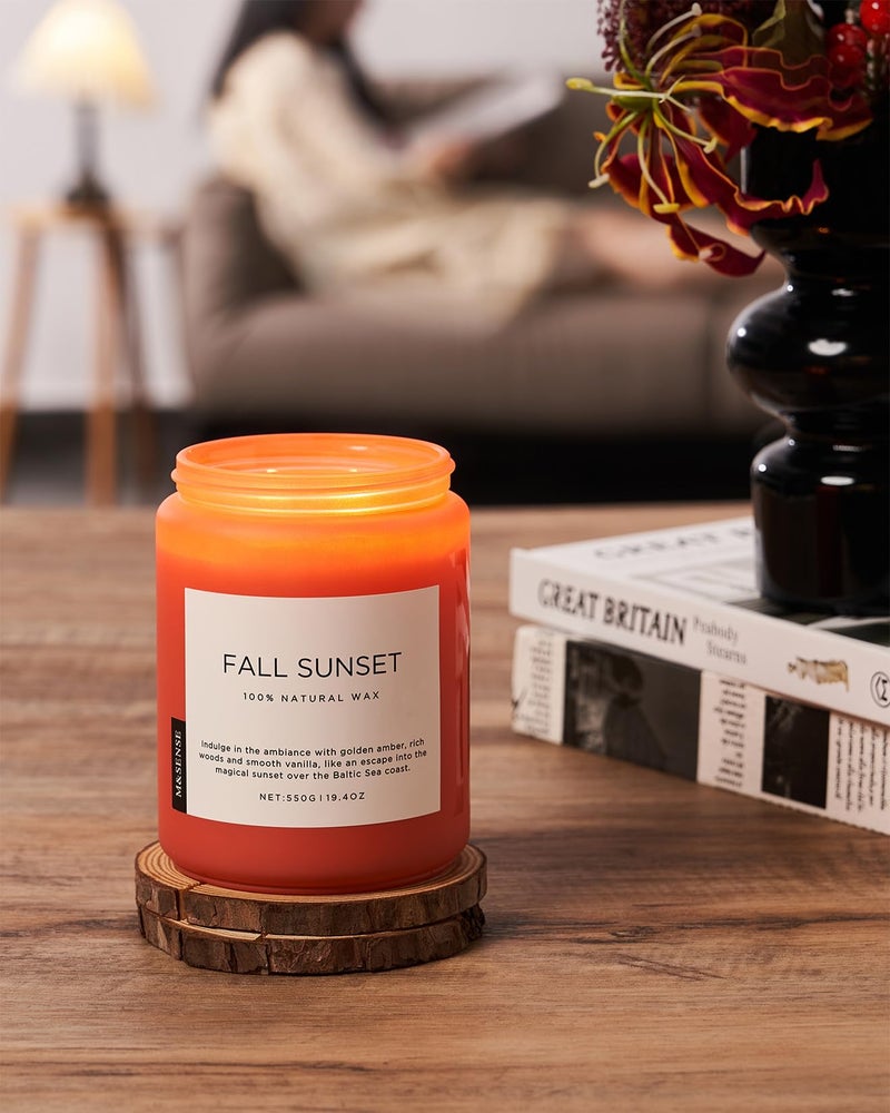 M&SENSE Amber Santal Soy Candles, Scented Candle 110 Hours Long Lasting Clean Burn Large Candle for Home Natural Organic Aromatherapy Relaxing Candle Birthday Holiday Gifts for Women Men - Image 5