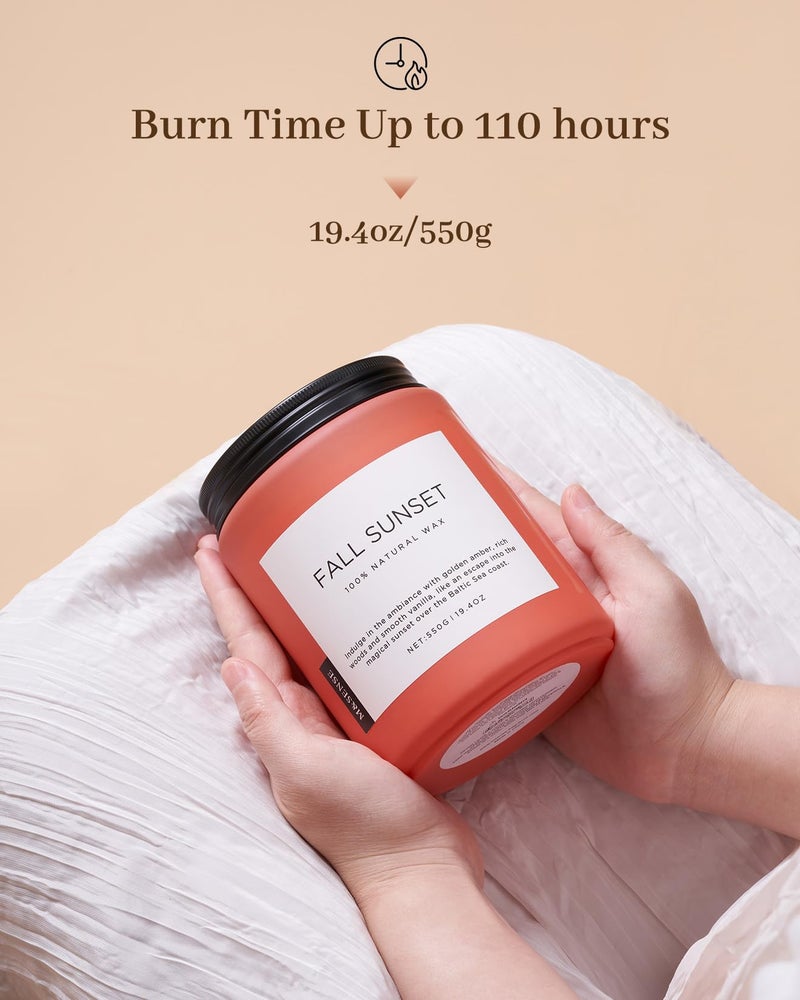 M&SENSE Amber Santal Soy Candles, Scented Candle 110 Hours Long Lasting Clean Burn Large Candle for Home Natural Organic Aromatherapy Relaxing Candle Birthday Holiday Gifts for Women Men - Image 4