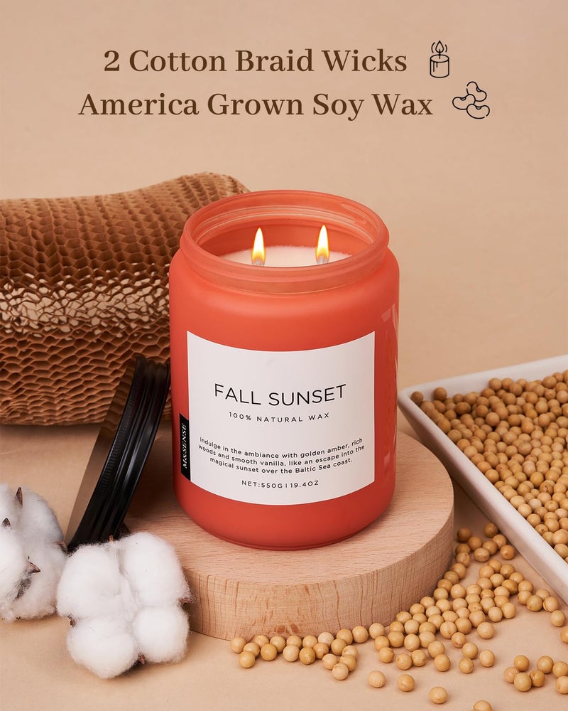 M&SENSE Amber Santal Soy Candles, Scented Candle 110 Hours Long Lasting Clean Burn Large Candle for Home Natural Organic Aromatherapy Relaxing Candle Birthday Holiday Gifts for Women Men - Image 3