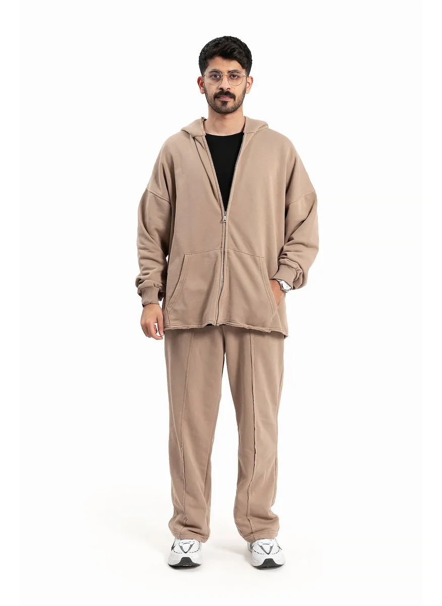 Wecre8 Men Camel Hoodie and Pants Set by WECRE8