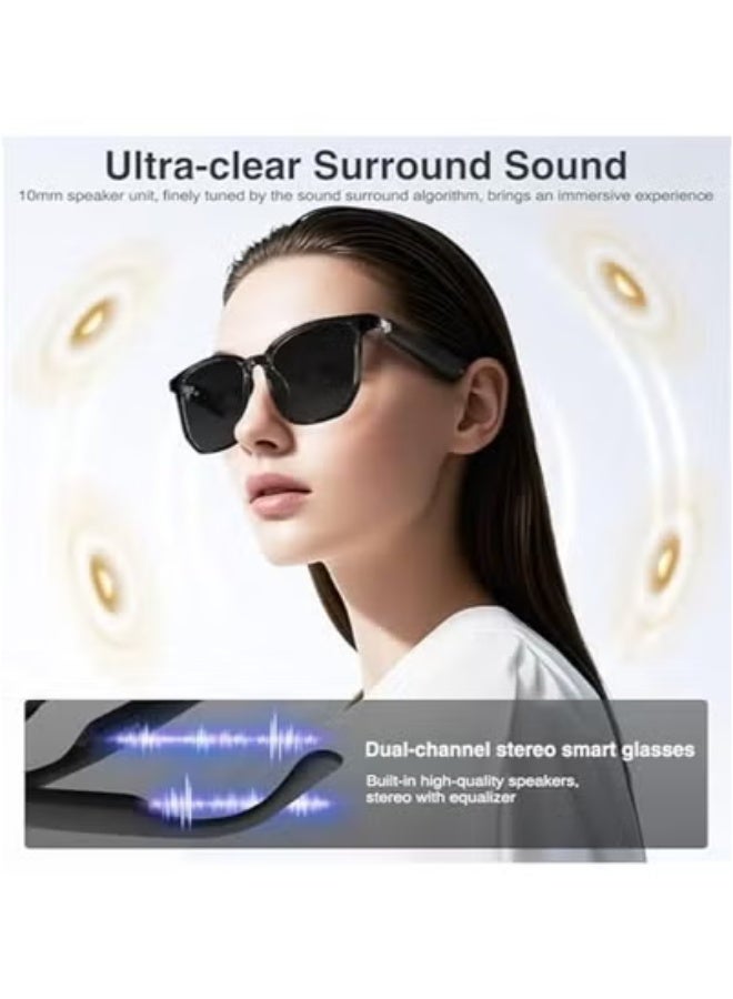 HYUNDAI Smart Glasses with AI, Polarized Sunglasses with Bluetooth Speaker, Athletic, Outdoor, Sports UV Protection and Voice Control, Smart AI translation Glasses and Headphones, Translation in 144 languages, AI Chat, Music, Assistant via Bluetooth 5.4 - Black  - Image 4