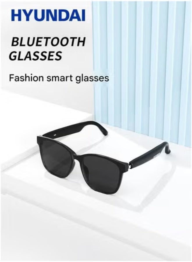 HYUNDAI Smart Glasses with AI, Polarized Sunglasses with Bluetooth Speaker, Athletic, Outdoor, Sports UV Protection and Voice Control, Smart AI translation Glasses and Headphones, Translation in 144 languages, AI Chat, Music, Assistant via Bluetooth 5.4 - Black  - Image 1