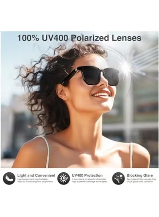 HYUNDAI Smart Glasses with AI, Polarized Sunglasses with Bluetooth Speaker, Athletic, Outdoor, Sports UV Protection and Voice Control, Smart AI translation Glasses and Headphones, Translation in 144 languages, AI Chat, Music, Assistant via Bluetooth 5.4 - Black  - Image 5