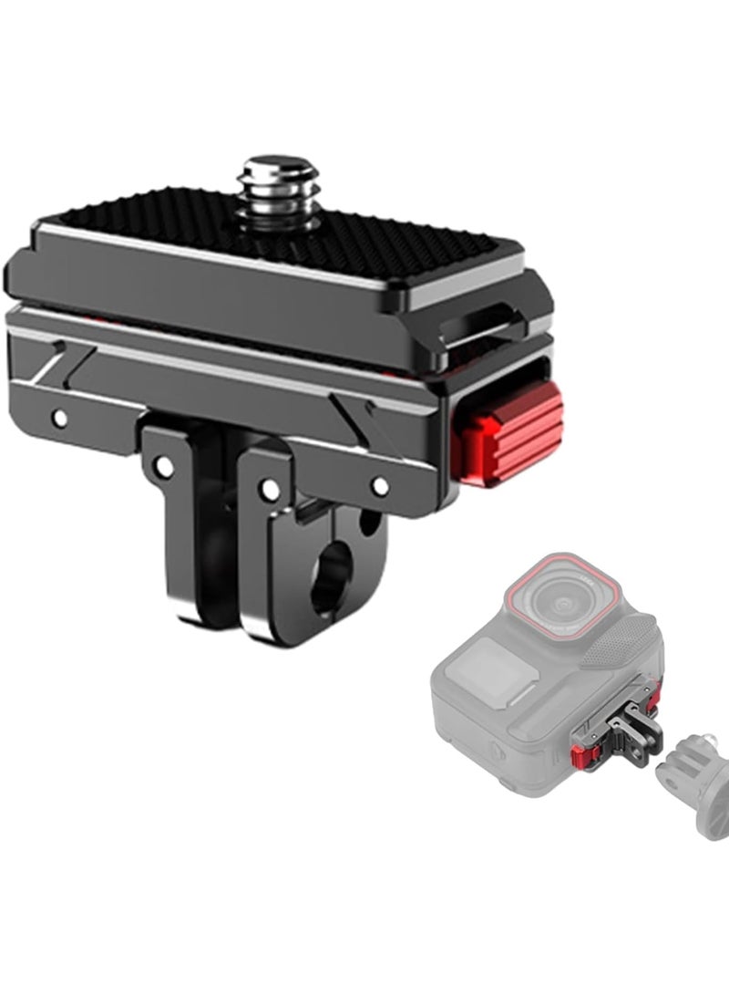 SYOSI Quick Release Mount for Insta360 Ace Pro 2, X4, X3, X2, Go3, Action Cameras, Snap On Magnetic Mount Base with 1/4 Inch Screw and 2-Prong Adapter, Durable Camera Accessories for Stable Shooting - Image 1