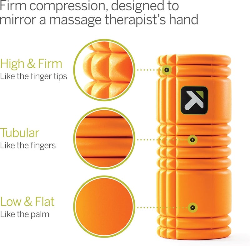 Trigger Point Performance Therapy Grid Foam Roller with Free Online Instructional Videos, Original (13-inch), Orange - Image 2