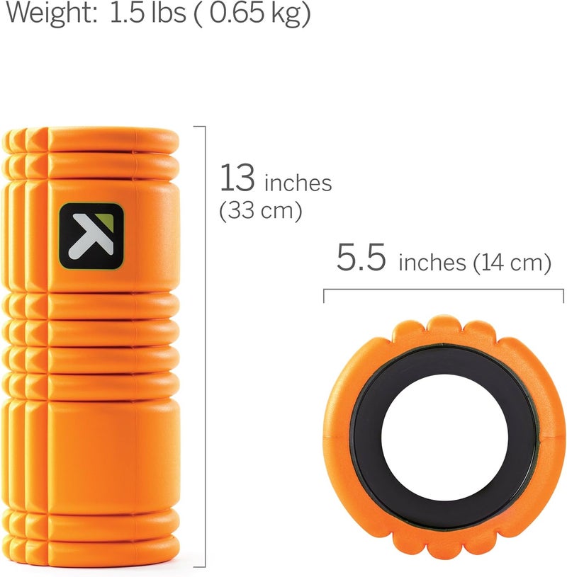 Trigger Point Performance Therapy Grid Foam Roller with Free Online Instructional Videos, Original (13-inch), Orange - Image 3