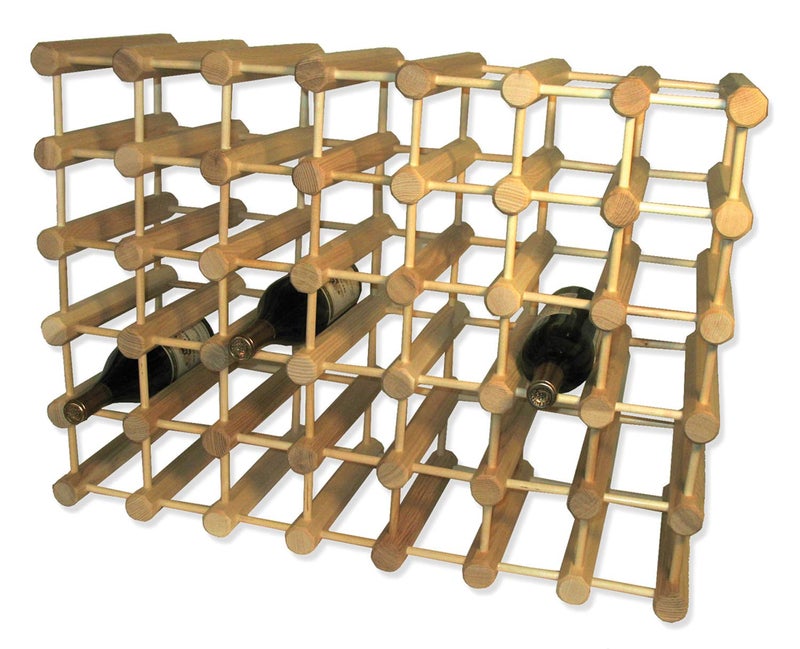 JK Adams JK Adams Ash Wood Modular Stackable Wine Rack Storage Holder with Natural pins 40 Bottle 