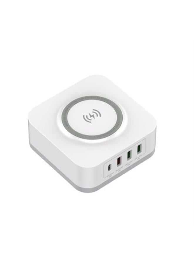 REBENUO 32W Wireless Charger, 5-in-1 Multi-Device Wireless Charging Station, Qi-Certified 15W Max Wireless Charger and 20W USB-C Fast Charger Compatible with iPhone, iPad, AirPods, Samsung, Tablet - Image 1