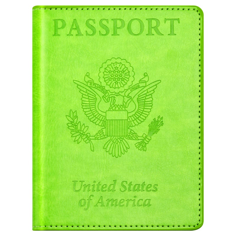 Eoehro BB-green Passport and Vaccine Card Holder Combo with Vaccine Card Slot, Wallet, Cover for Women and Men - Image 1