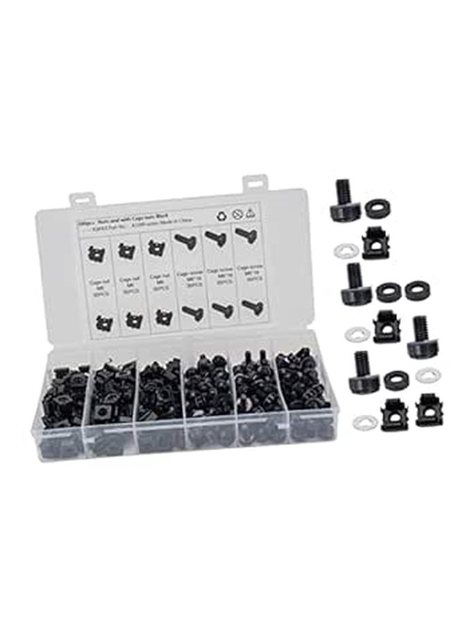 Square Hole Cage Nuts and Rack Mount Screws Kit for Server Rack Cabinet Hardware Easy Installation - Image 1