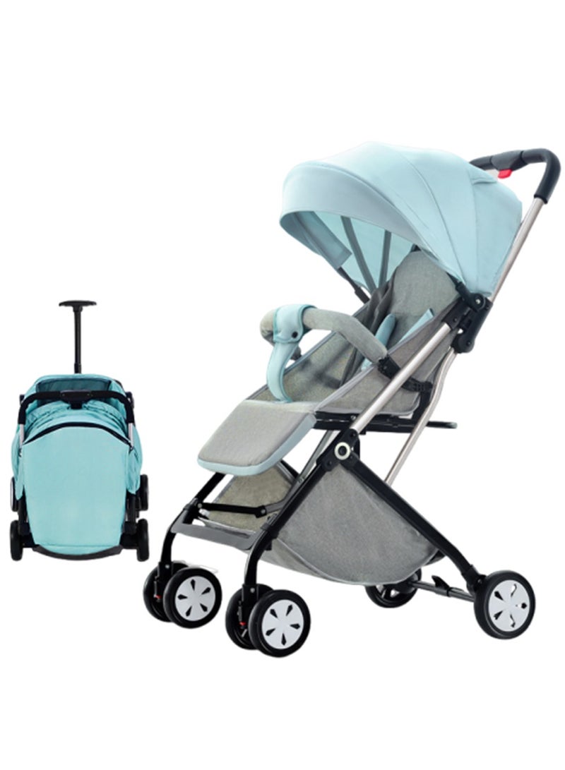 Arabest Baby Stroller, Convenient Toddler Stroller, Can Sit Can Lie Down Lightweight Folding Baby Stroller, Folding High Landscape Umbrella Stroller(Green) - Image 1