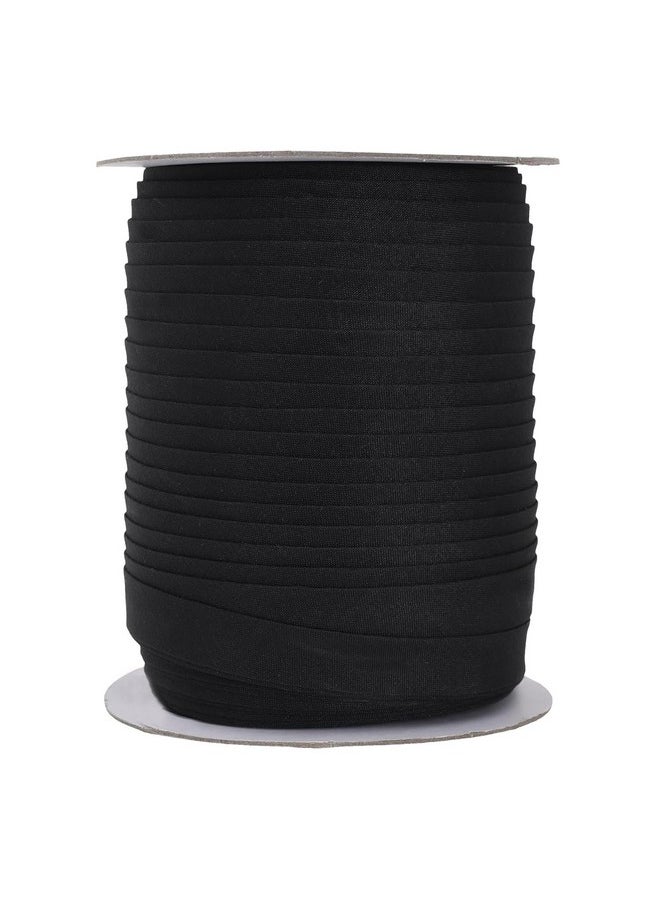 Mandala Crafts Mandala Crafts Double Fold Bias Tape for Sewing - 55 Yds Black Bias Tape Double Fold 1/2 Inch Hem Quilt Binding Black Seam Binding Tape - Fabric Piping Bias Binding Tape  - Image 1